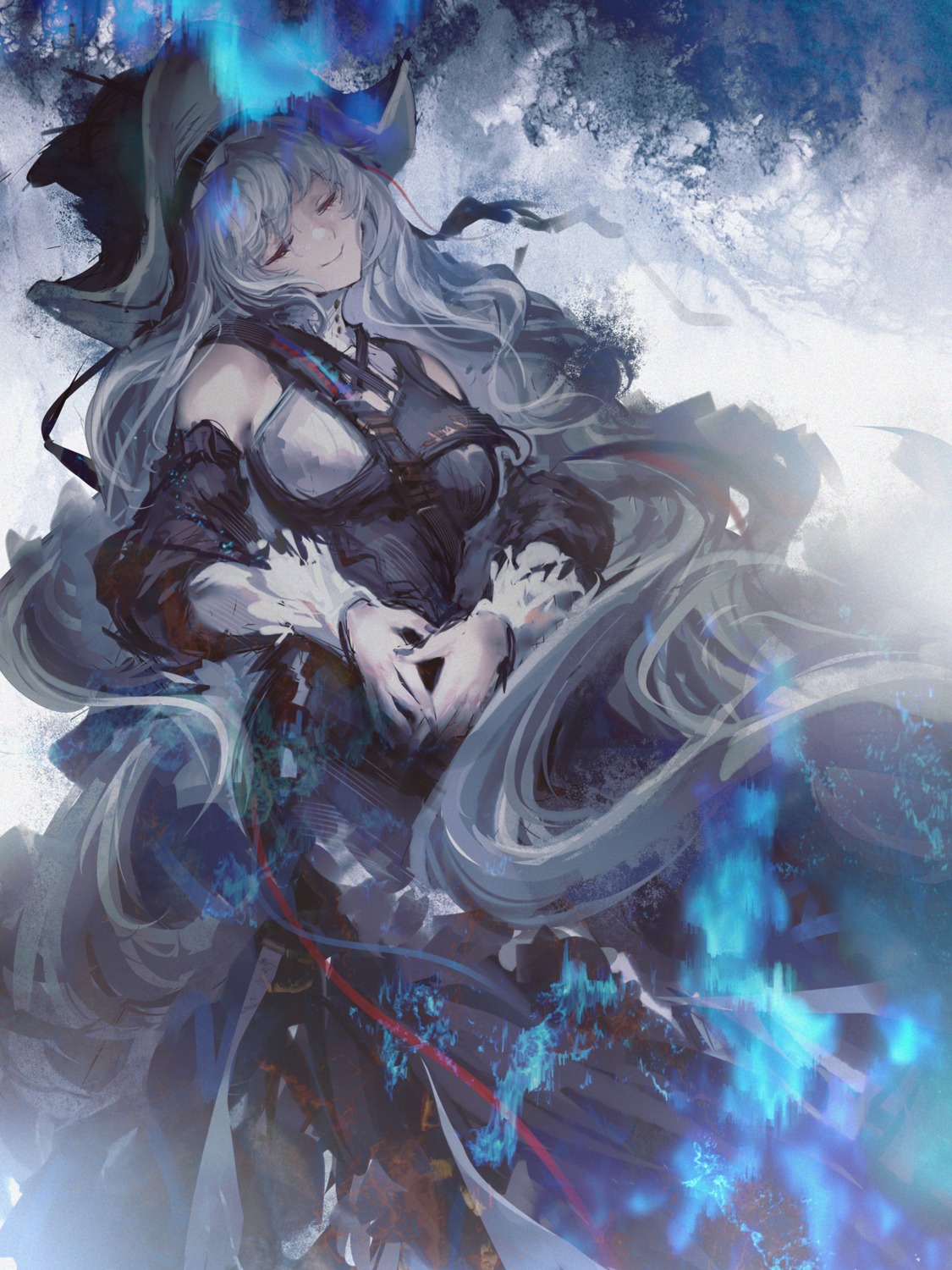 arknights, dress, jell_(jell_y_fish), specter_(arknights), witch
