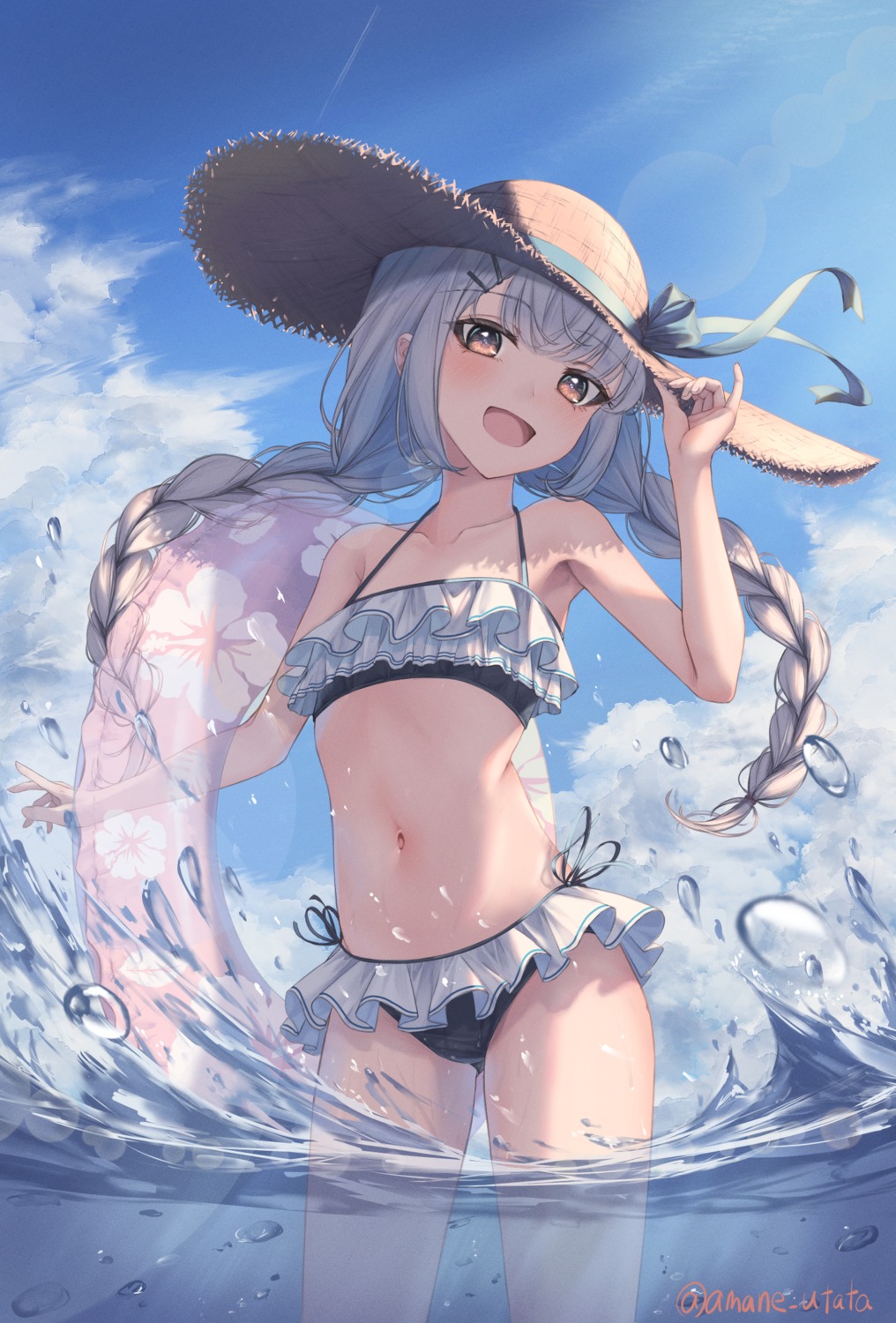 amane_utata, bikini, swimsuits, wet