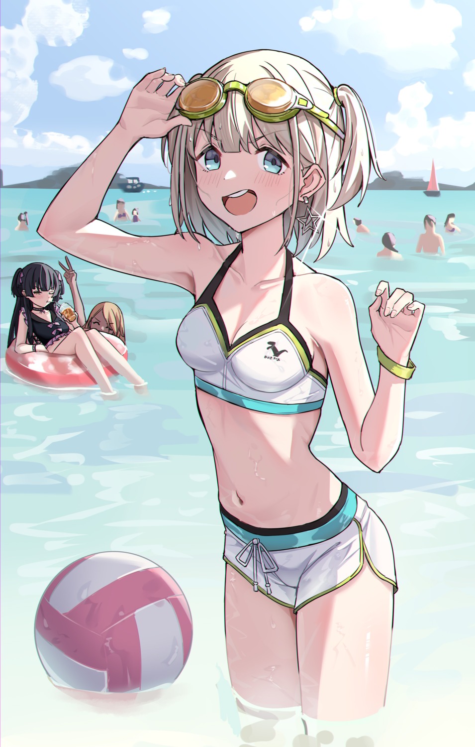bikini, izumi_mei, mayuzumi_fuyuko, serizawa_asahi, swimsuits, tamago_(eva1314056), the_idolm@ster, the_idolm@ster_shiny_colors