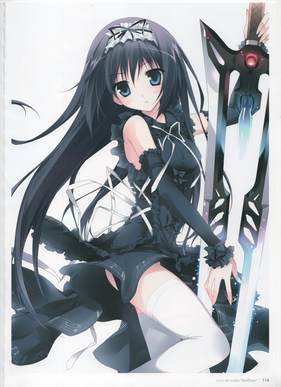 dress, karory, lolita_fashion, nishina_mikoto, phantom_breaker, raw_scan, skirt_lift, sword