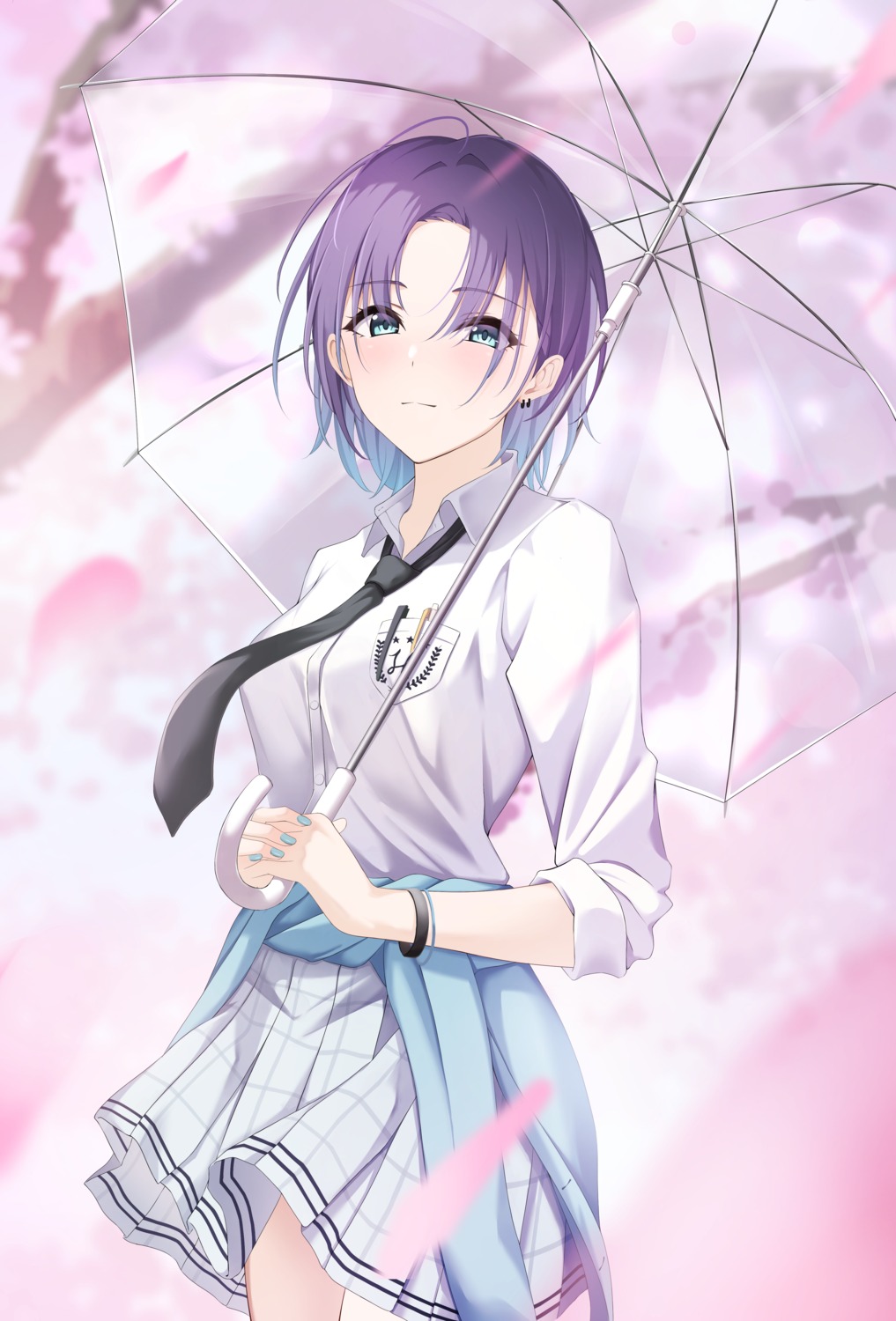 asakura_tooru, seifuku, sweater, the_idolm@ster, the_idolm@ster_shiny_colors, umbrella, yuro