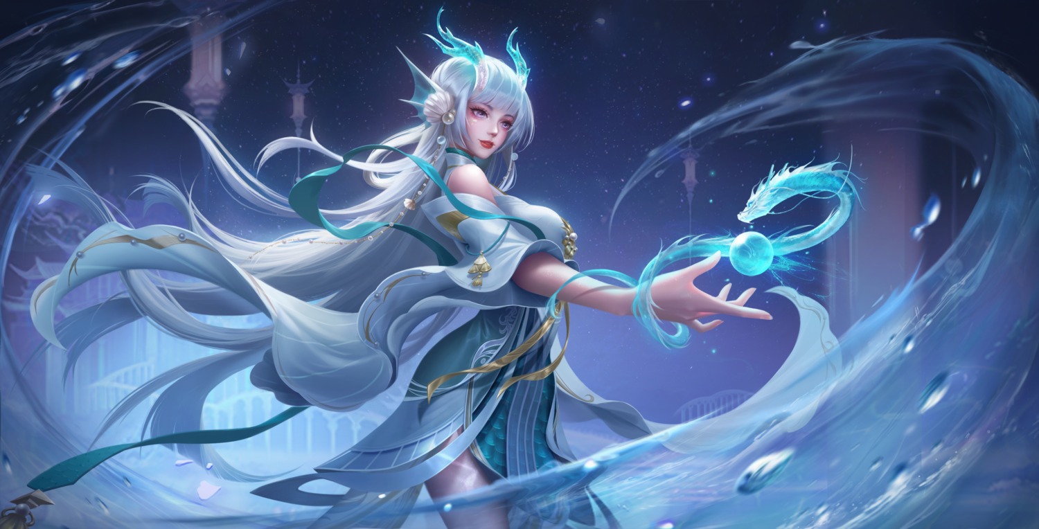 asian_clothes, honor_of_kings, horns, lan_wu_sama, shi_xi