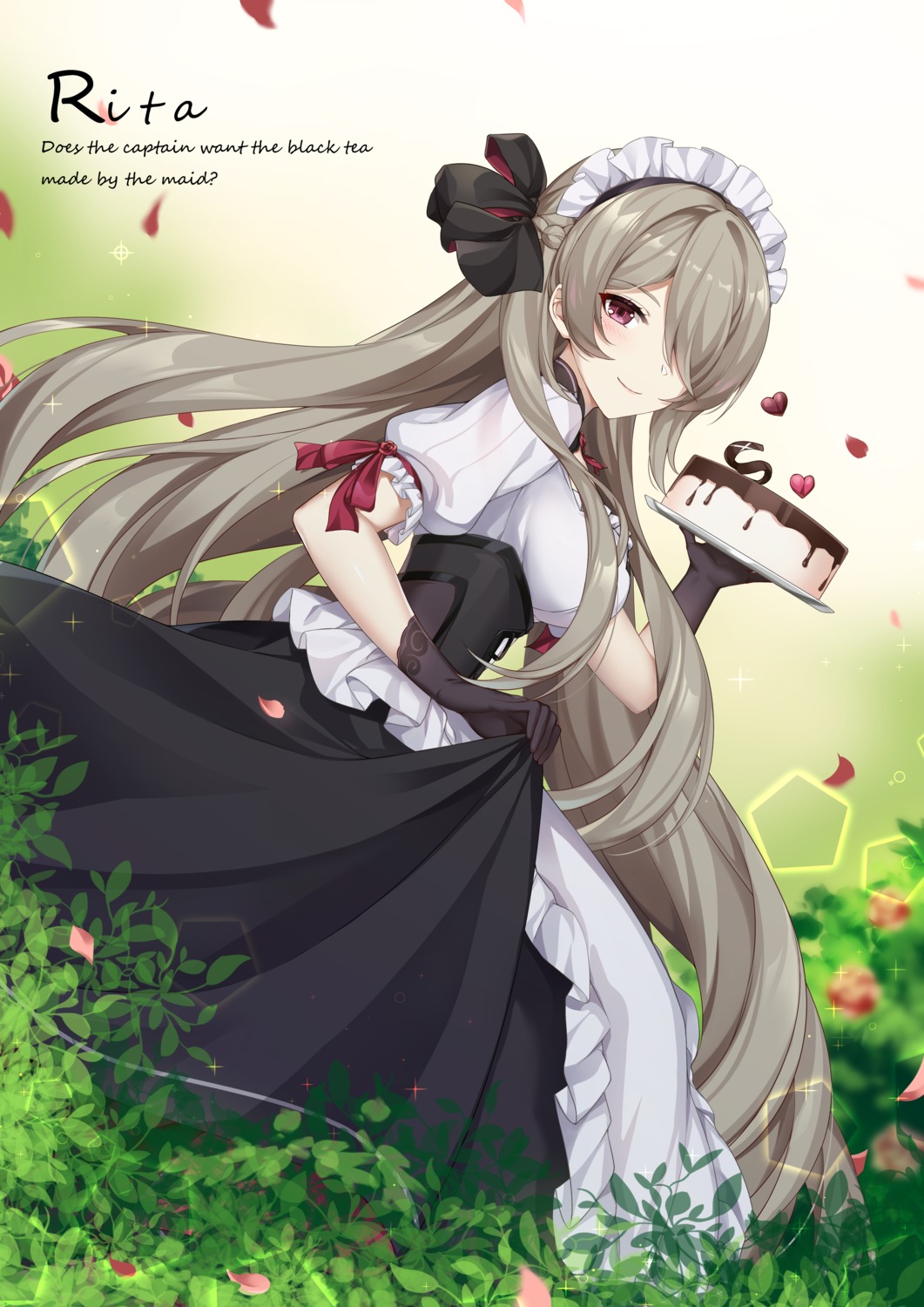 benghuai_xueyuan, cen_(cenll), honkai_impact, maid, rita_rossweisse, skirt_lift