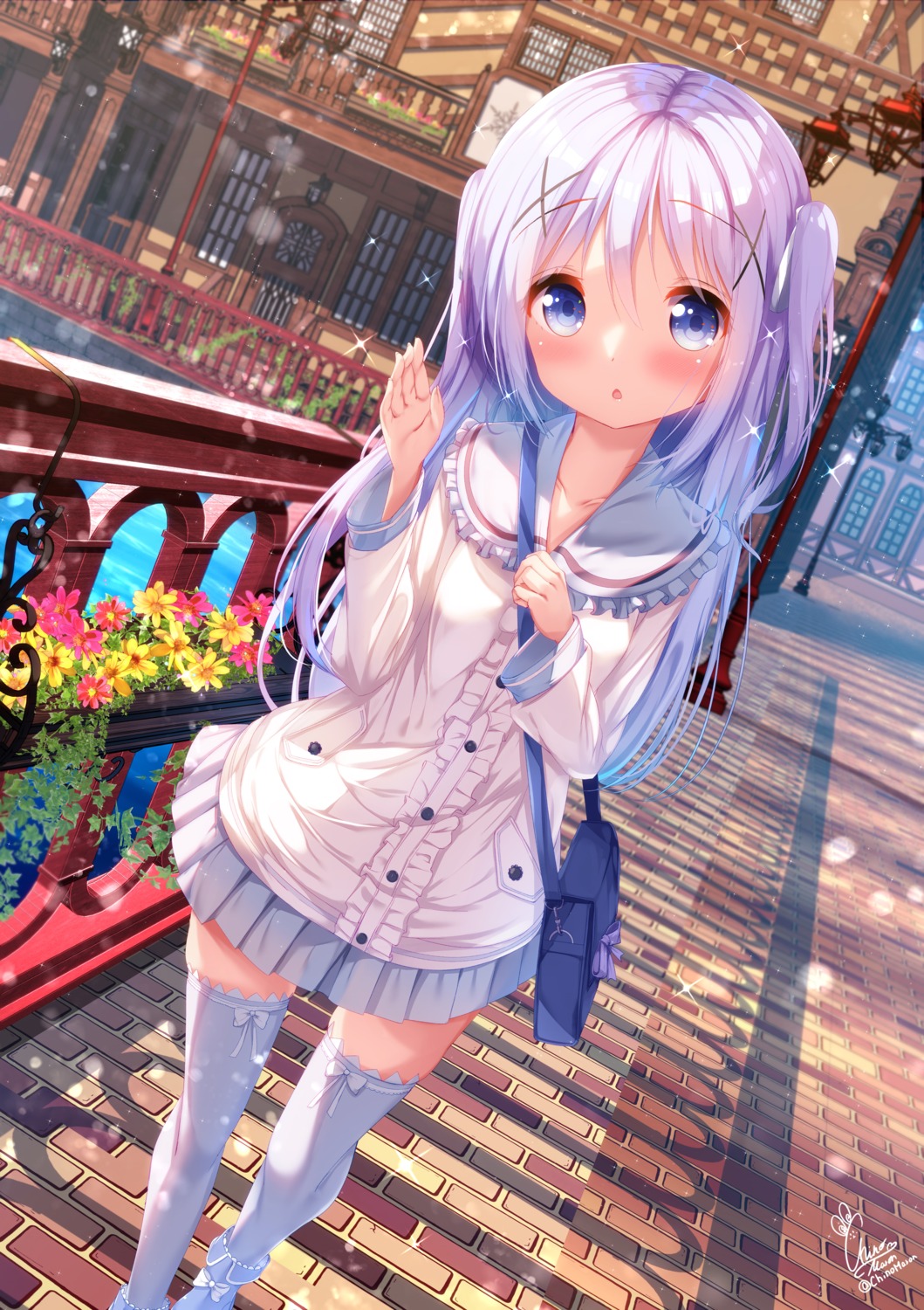 breast_hold, chinomaron, gochuumon_wa_usagi_desu_ka?, kafuu_chino, tagme, thighhighs