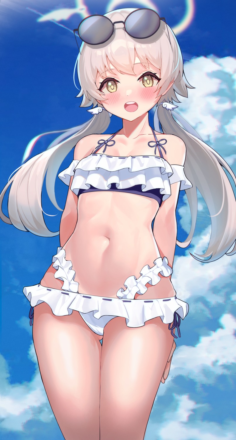 ajitani_hifumi, bikini, blue_archive, halo, megane, nuo_nuomi_ci, swimsuits