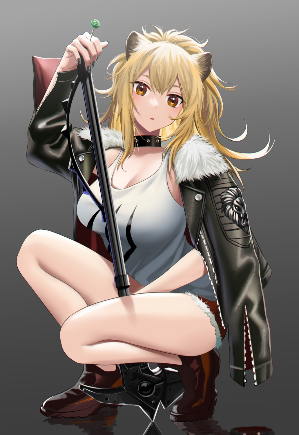 animal_ears, arknights, gou_d, siege_(arknights), weapon