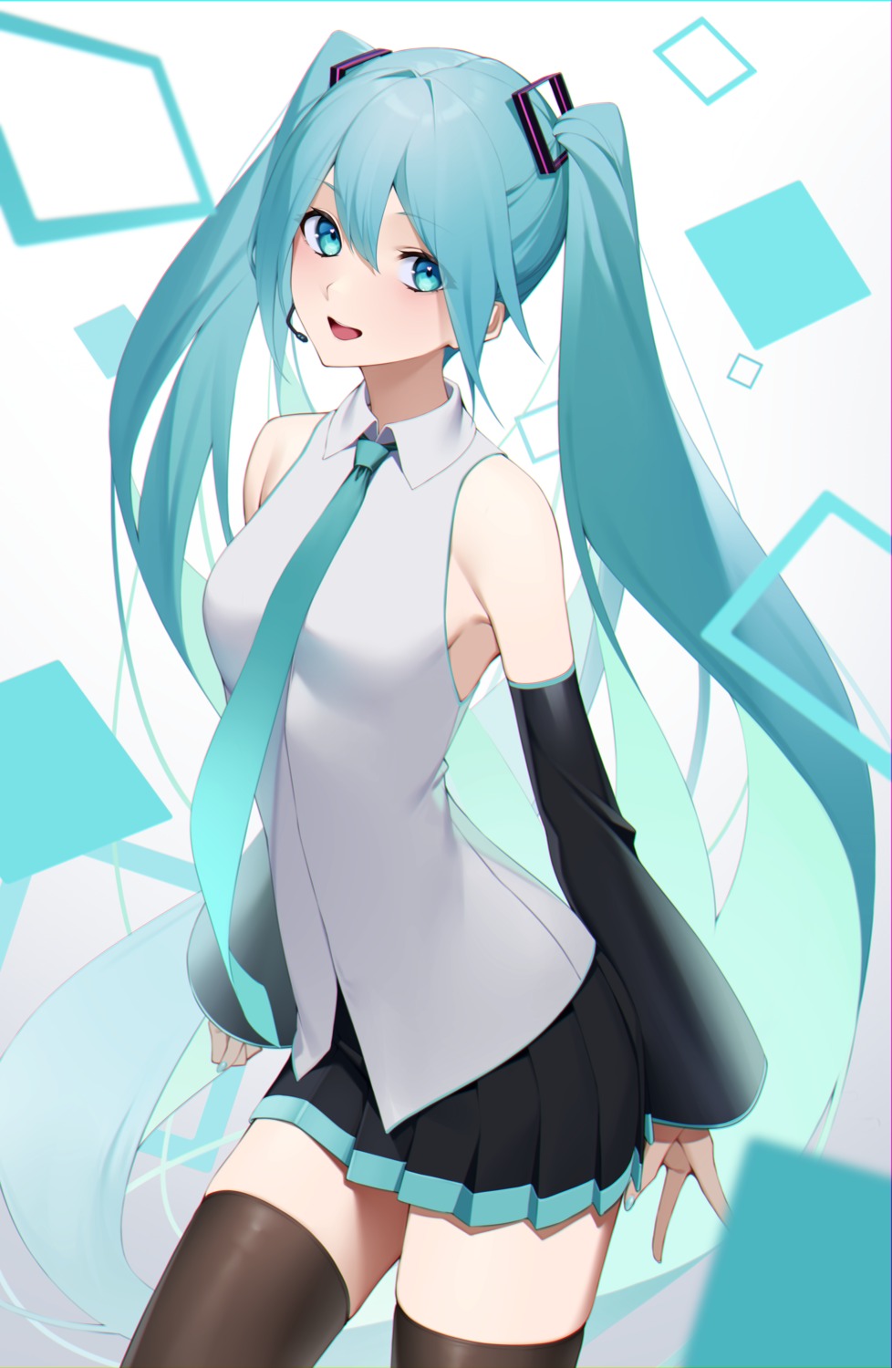 hatsune_miku, kuen_(kuennn12), thighhighs, vocaloid
