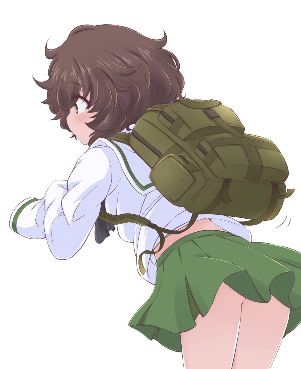 akiyama_yukari, ass, girls_und_panzer, hazuki_haru, seifuku, skirt_lift