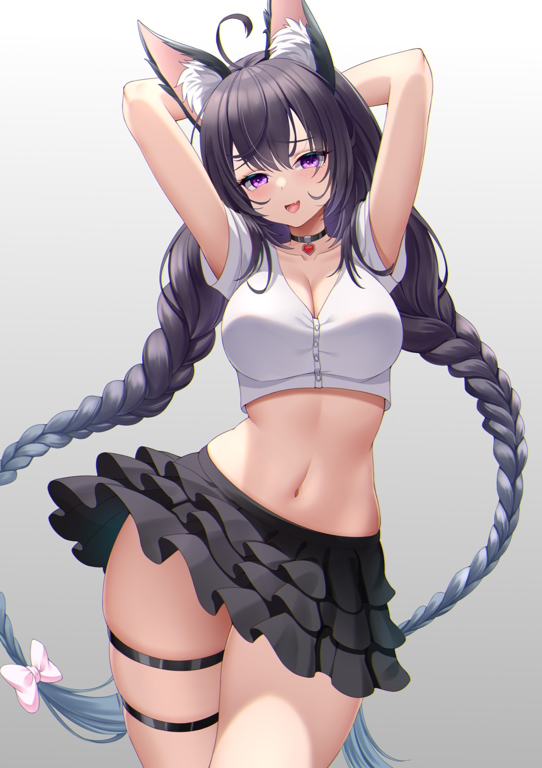 animal_ears, chitu_hefeng_zhong, cleavage, garter, nekomimi