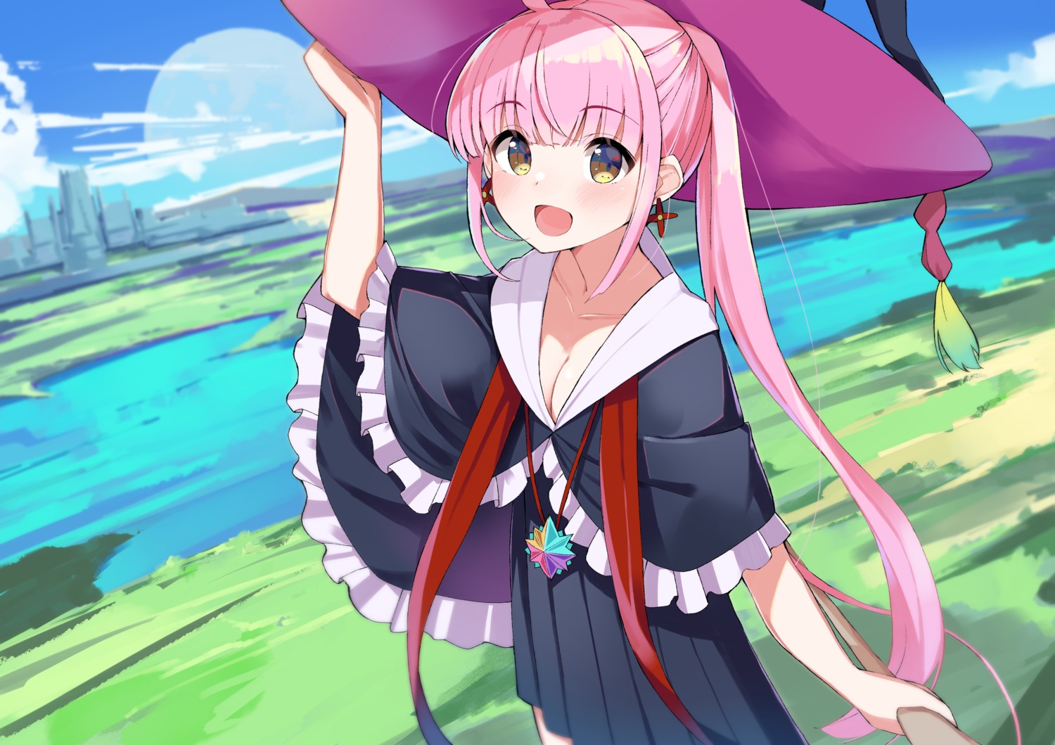 cleavage, kazahiro_kotone, marie_(pixiv31942978), rpg_fudousan