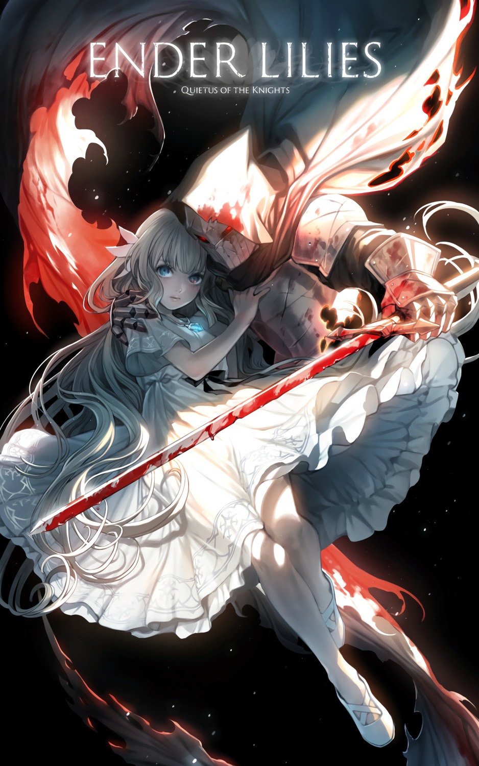 armor, blood, dress, ender_lilies_quietus_of_the_knights, lily_(ender_lilies), sword, tagme, umbral_knight