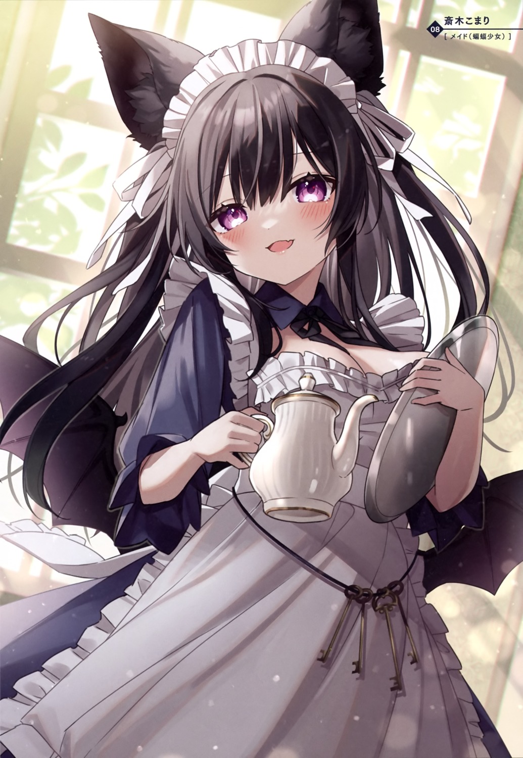 animal_ears, maid, nekomimi, saiki_komari, wings