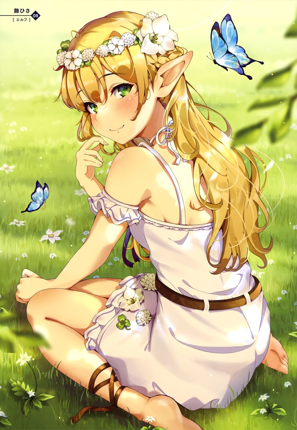 dress, elf, kazari_hisa, pointy_ears, summer_dress