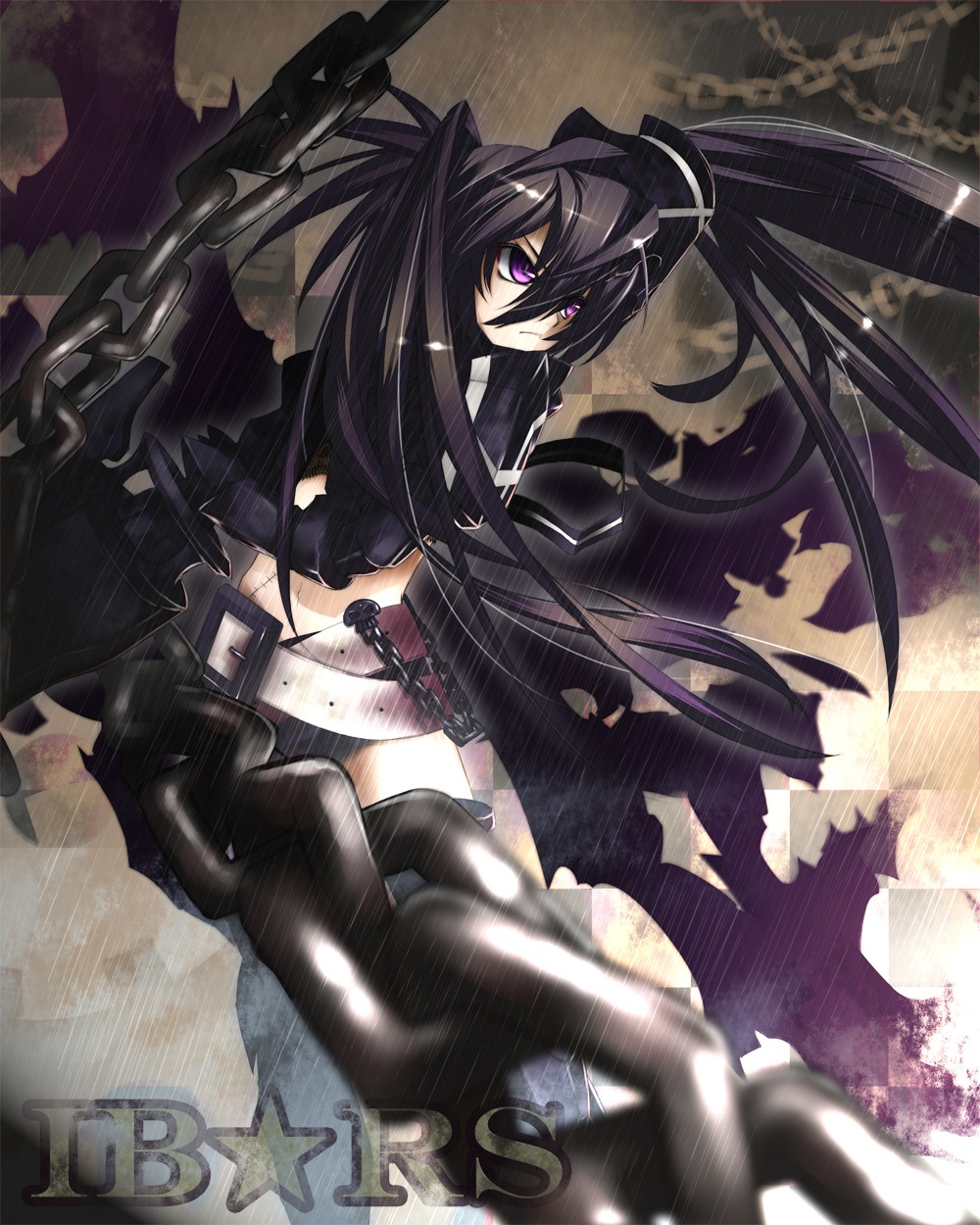 black_rock_shooter, black_rock_shooter_(character), insane_black_rock_shooter, kousou, vocaloid