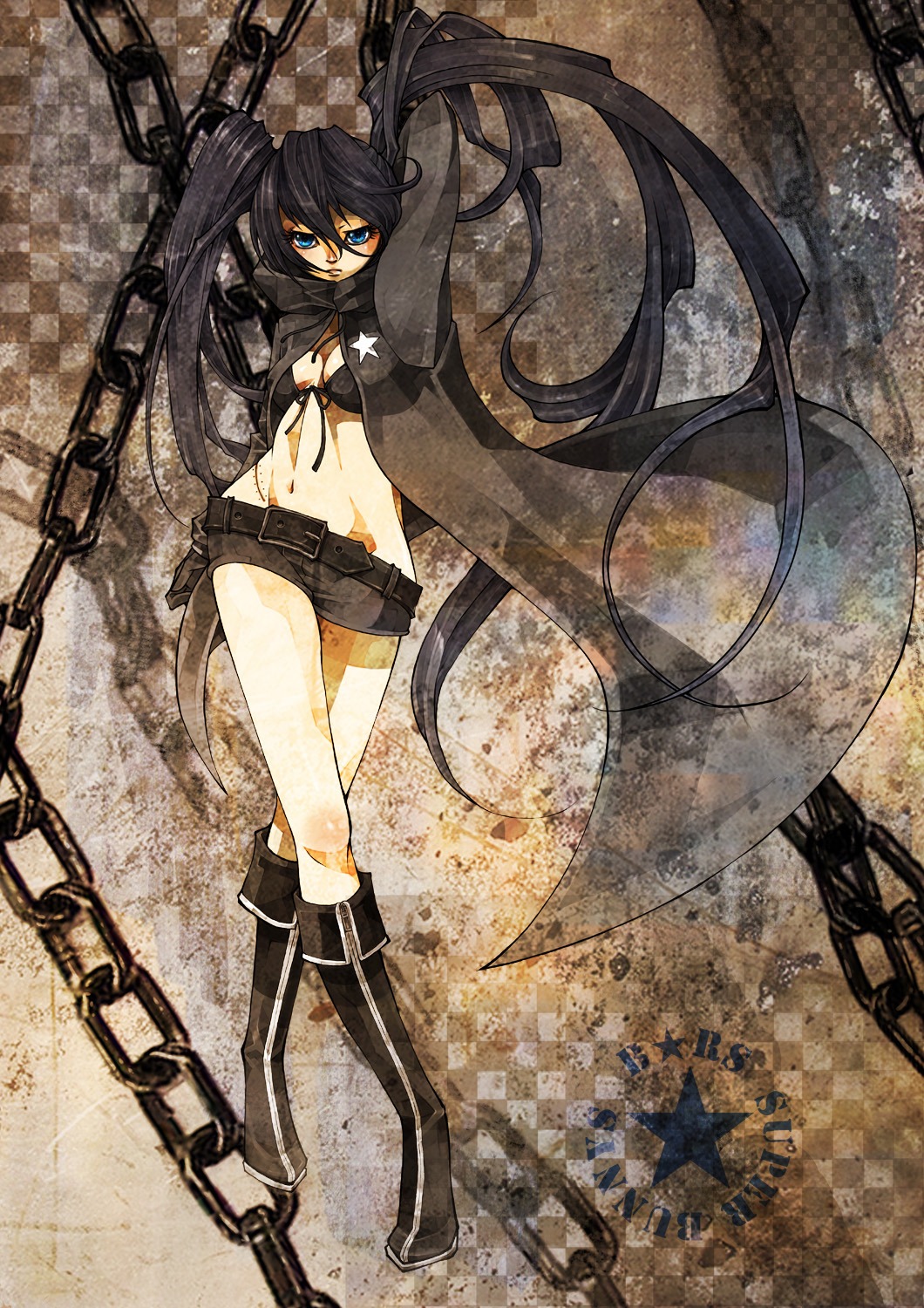 bikini_top, black_rock_shooter, black_rock_shooter_(character), cleavage, sakura_(superbunnys), swimsuits, vocaloid