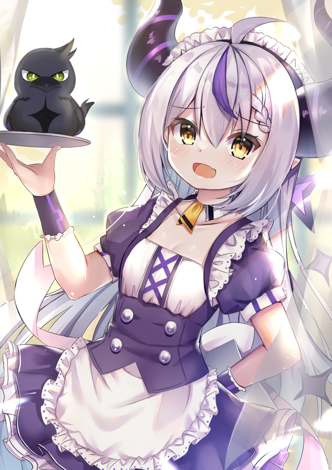 crow_(la+_darknesss), hololive, horns, la+_darknesss, lydia601304, maid, pointy_ears, tail