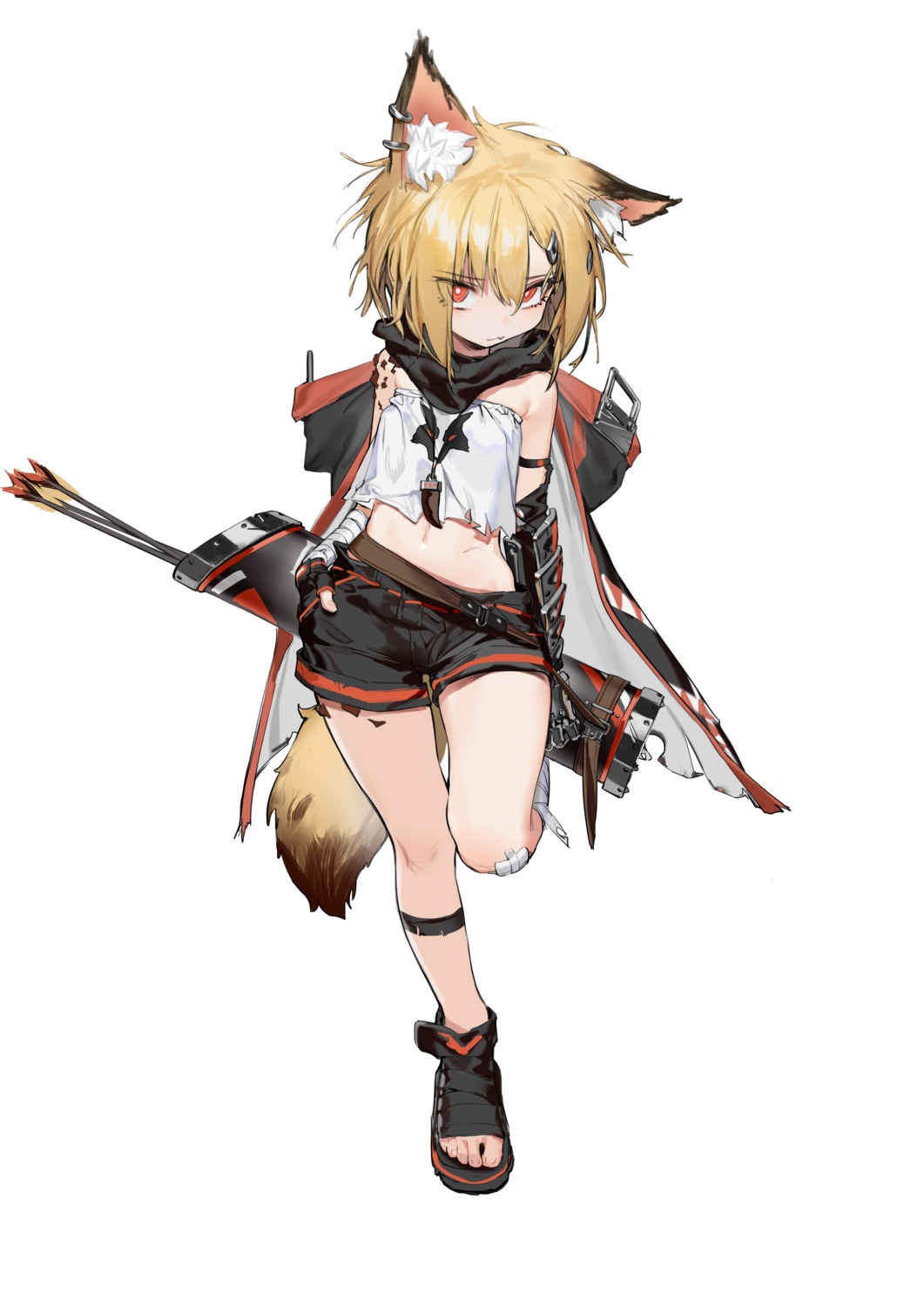 animal_ears, arknights, bandages, bandaid, tagme, tail, torn_clothes, vermeil_(arknights)