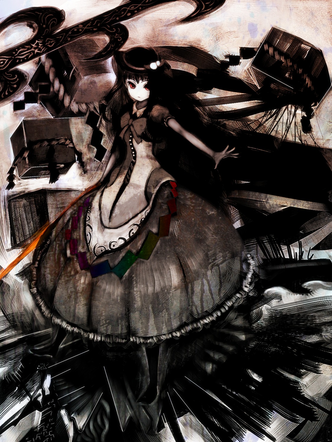 cong1991, dress, hinanawi_tenshi, lolita_fashion, touhou