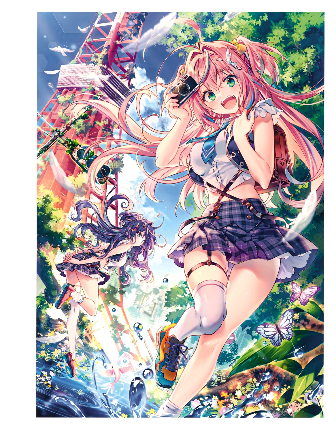 garter, luanastia_fluegel, rianastia_fluegel, riichu, seifuku, thighhighs
