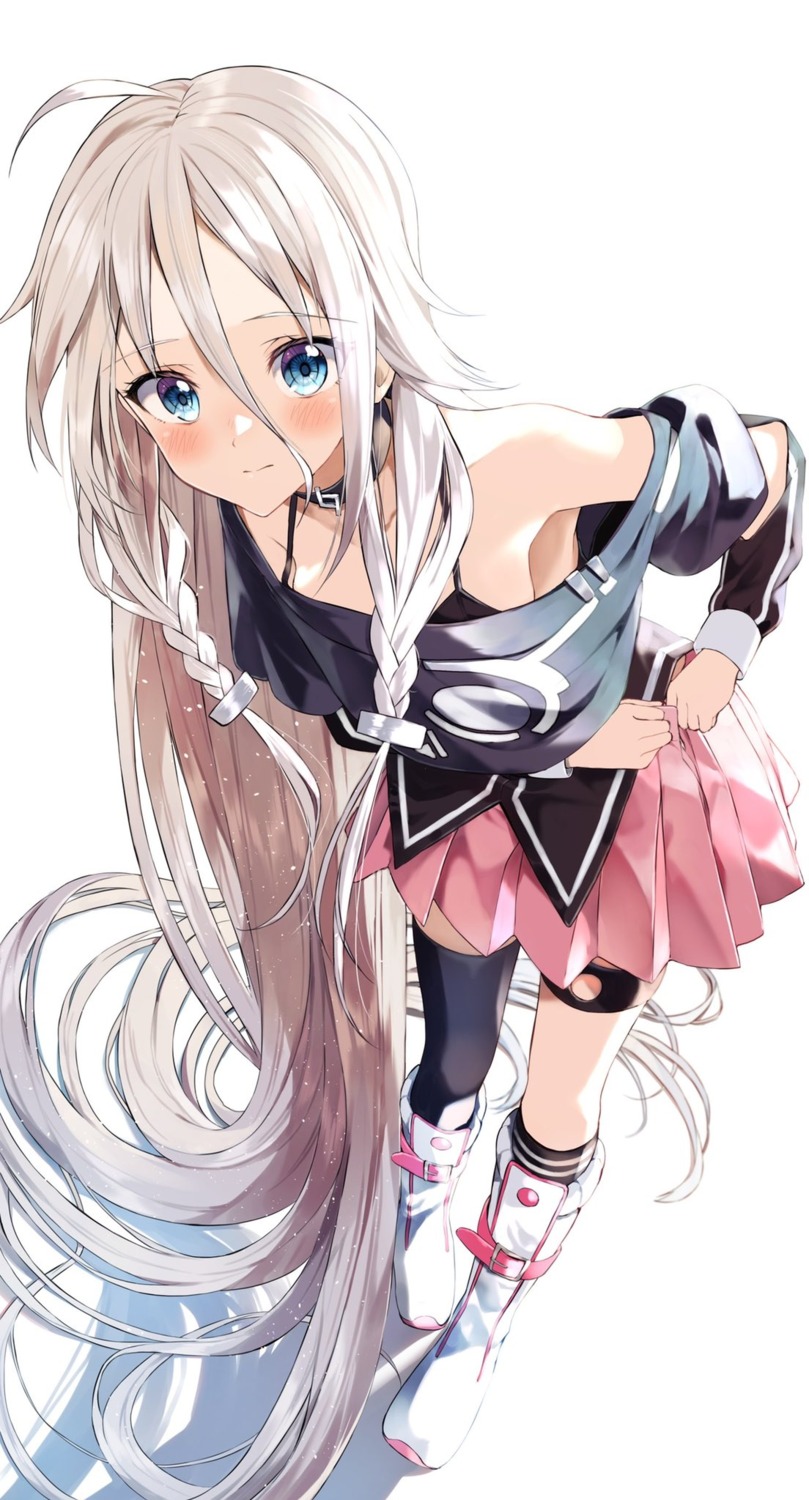 bra, cevio, garter, ia_(vocaloid), pentagon, thighhighs, undressing, vocaloid
