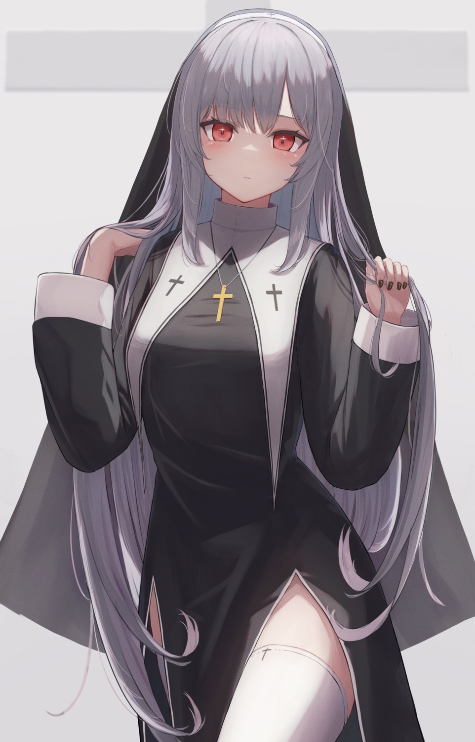 nun, tanshio, thighhighs