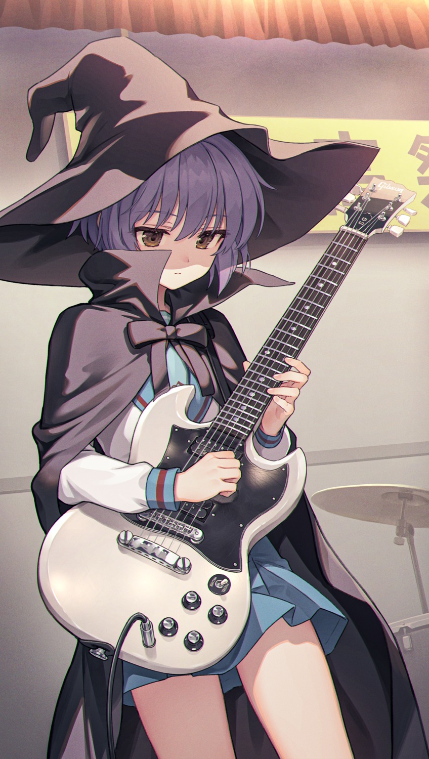 guitar, kurobuta_gekkan, nagato_yuki, seifuku, suzumiya_haruhi_no_yuuutsu, witch