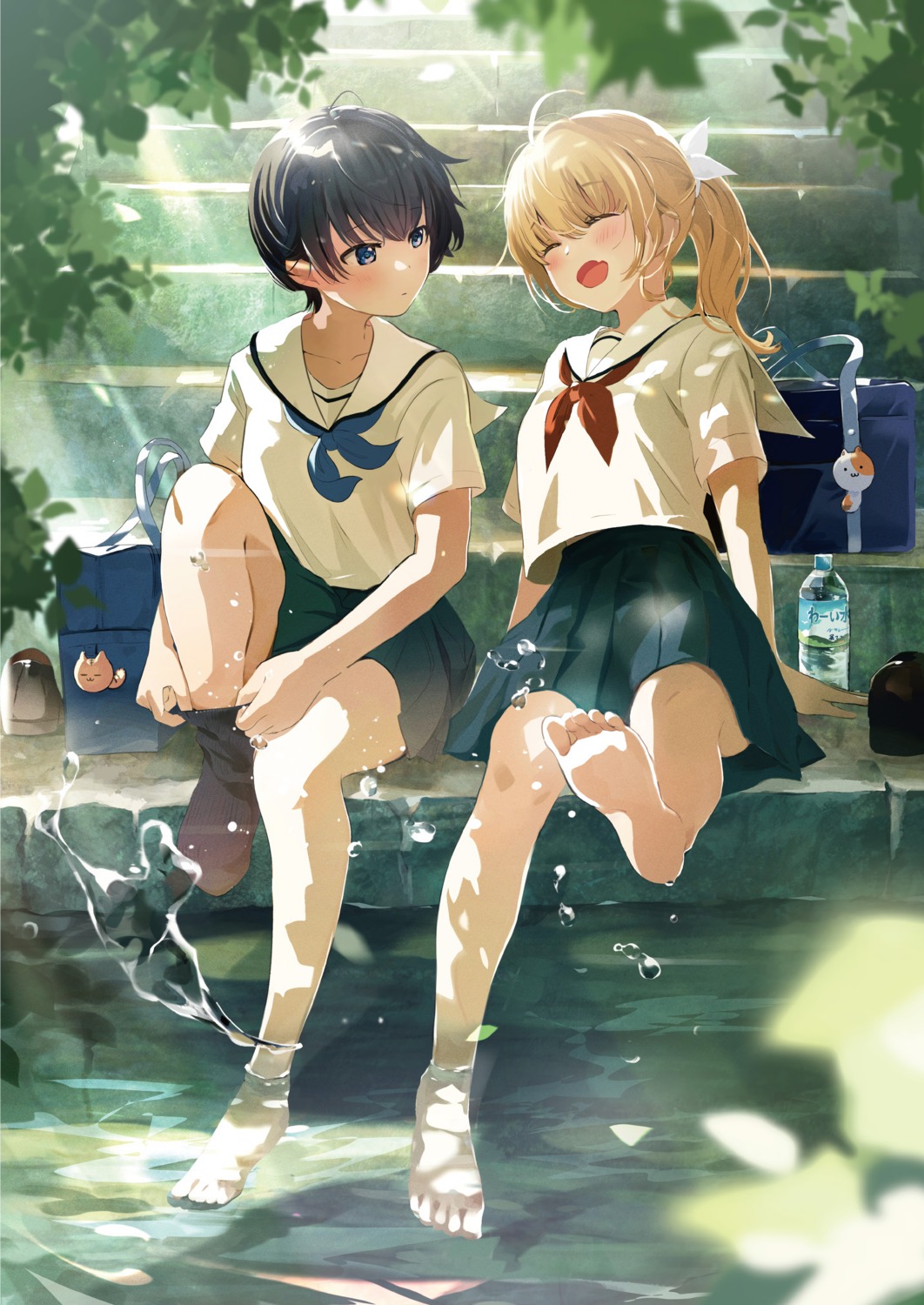 feet, melonbooks, seifuku, tasuku_(otomebotan), wet