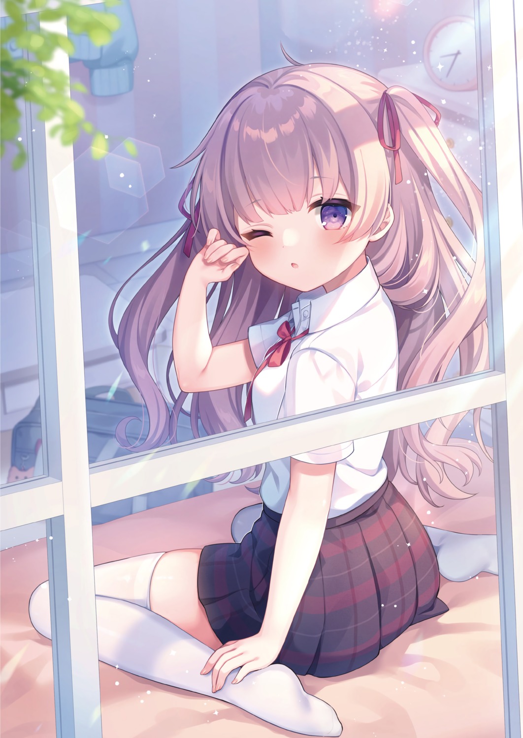 komachi_pochi, melonbooks, seifuku, sweater, thighhighs