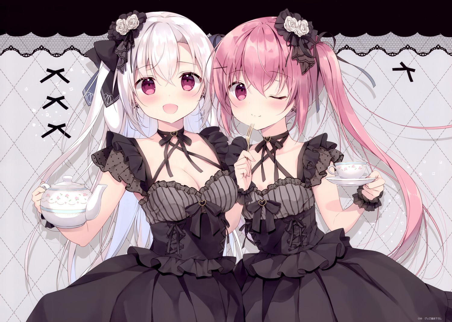 canvas+garden, cleavage, dress, gothic_lolita, lolita_fashion, miyasaka_miyu, niwasaka_rira, shionomiya_richer