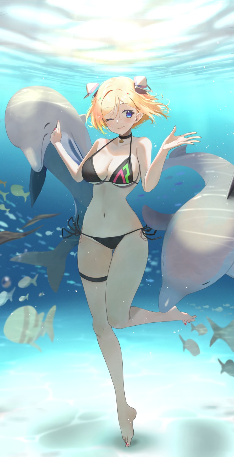 aki_rosenthal, bikini, electriccross, garter, hololive, swimsuits