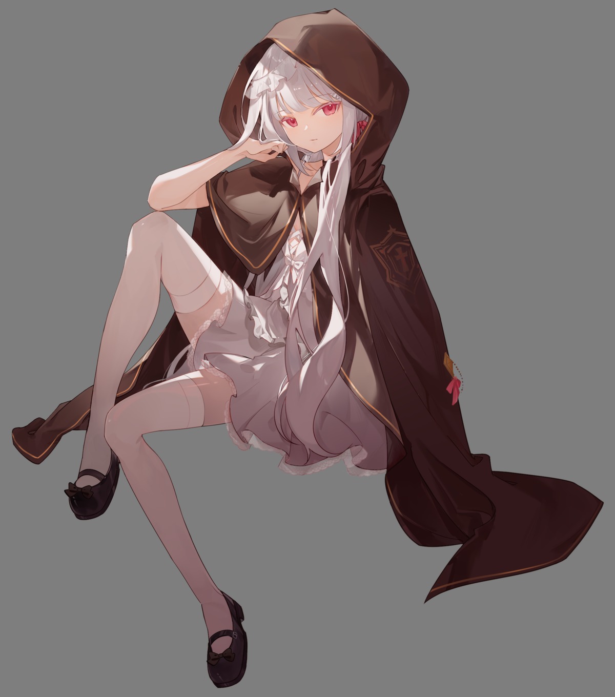 amari_(artist), dress, no_bra, see_through, skirt_lift, thighhighs, transparent_png
