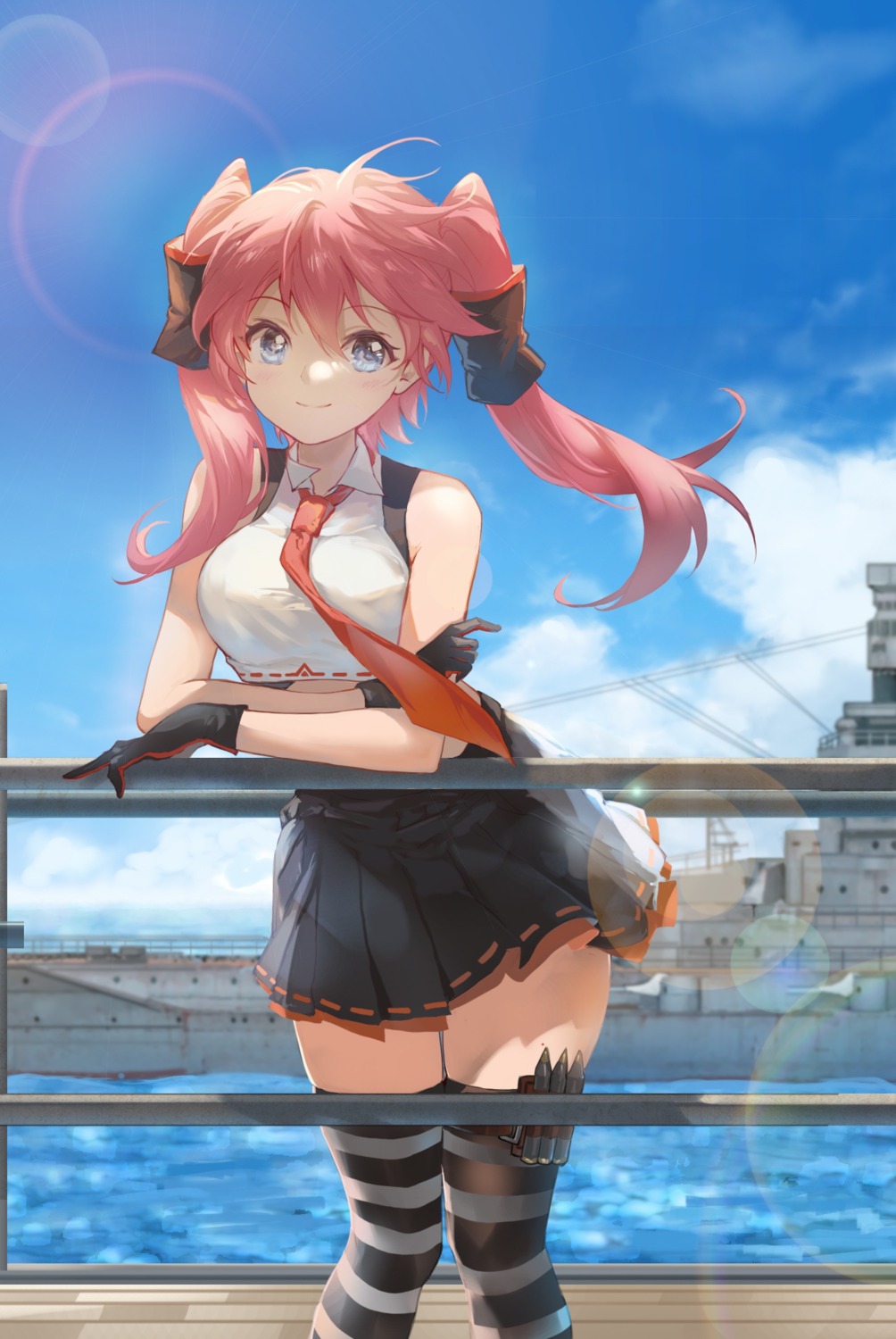 breast_hold, garter, jokanhiyou, thighhighs, world_of_warships