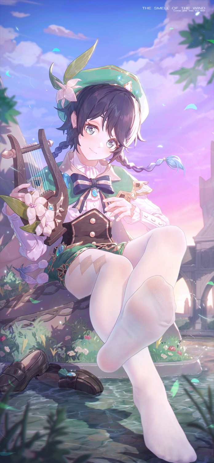 feet, genshin_impact, icecake, male, pantyhose, venti