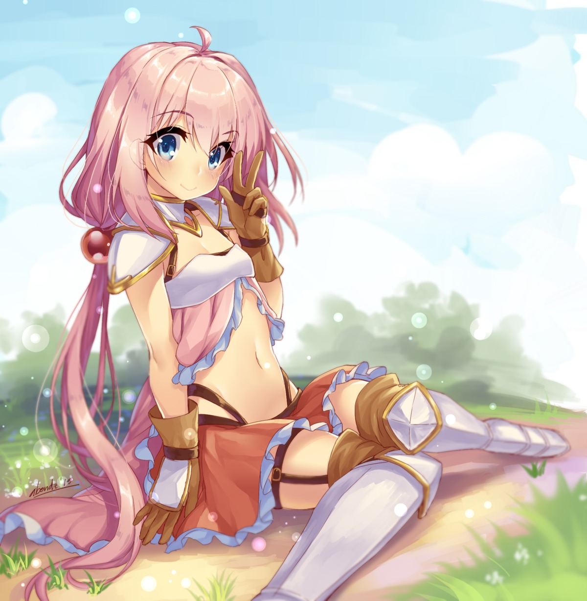 abondz, armor, bikini_armor, endoro~!, garter, stockings, thighhighs, yulia_chardiet