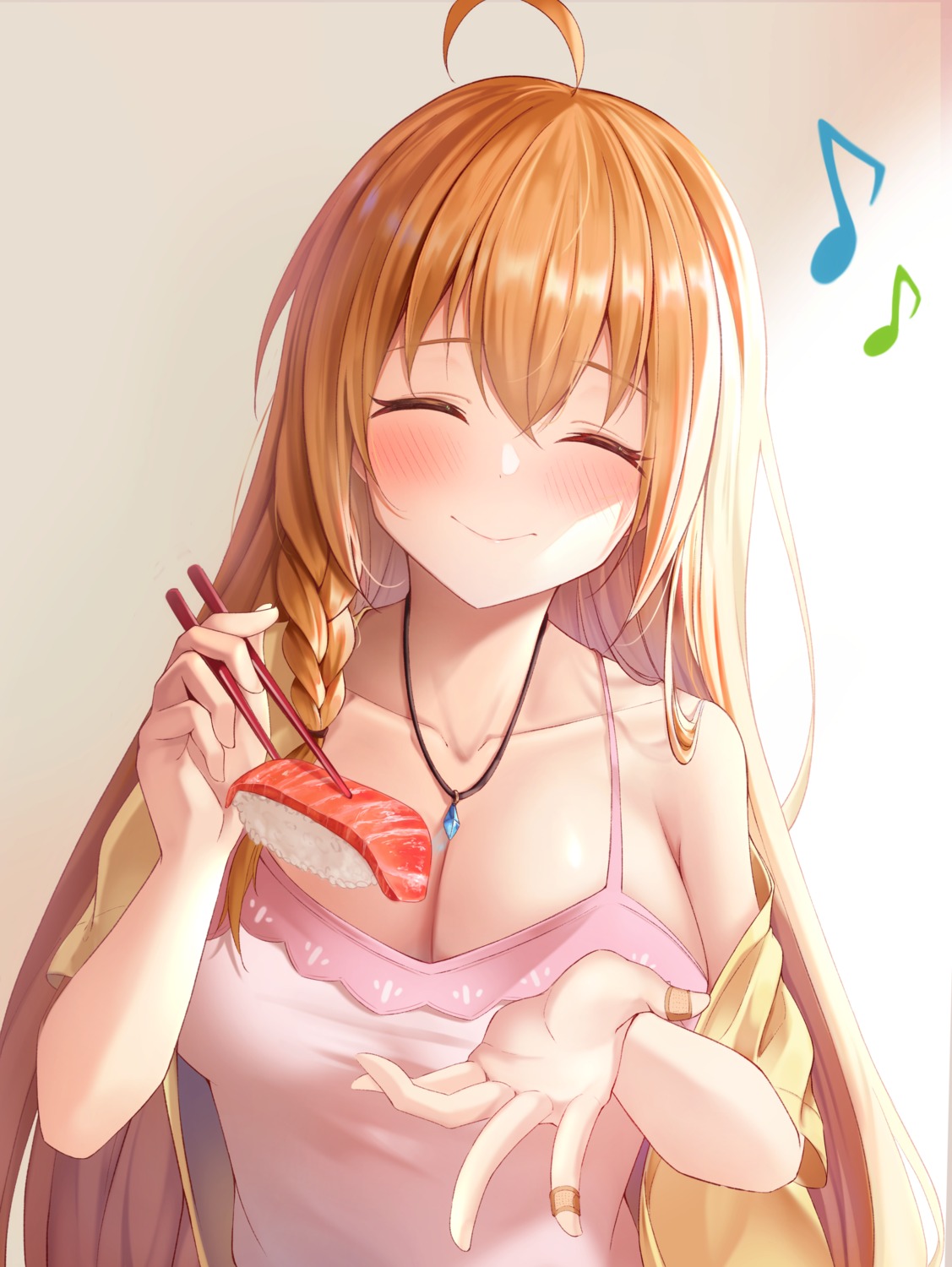 bandaid, cleavage, no_bra, pecorine, princess_connect!, princess_connect!_re:dive, sira_(user_dswn7488)