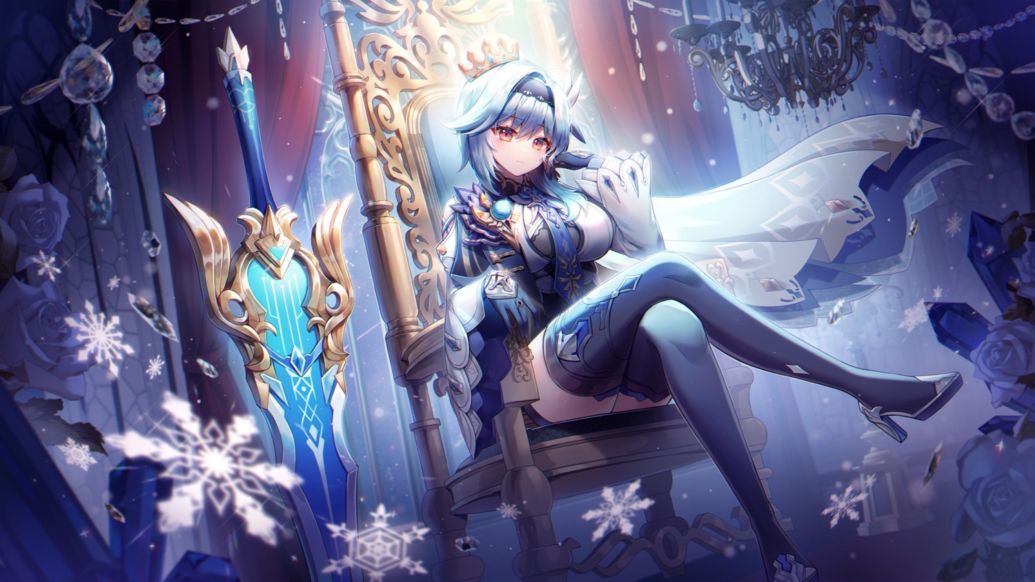 eula, genshin_impact, hayun, heels, thighhighs