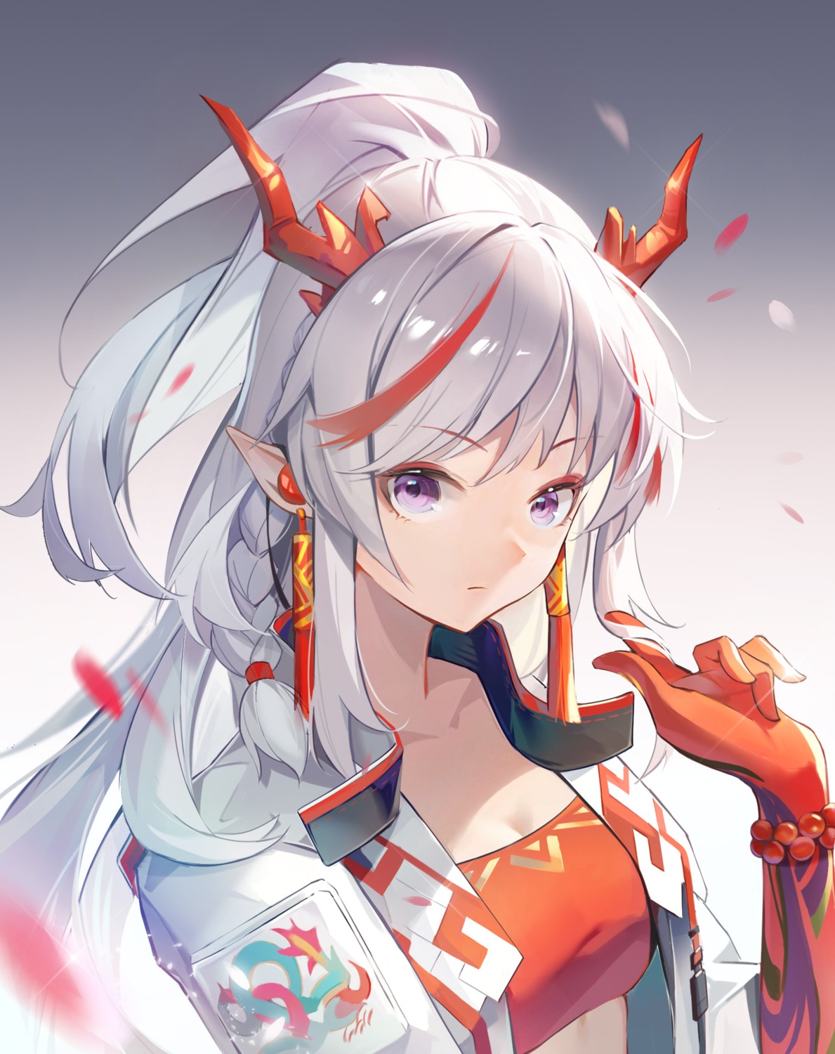 arknights, horns, nian_(arknights), pointy_ears, uza