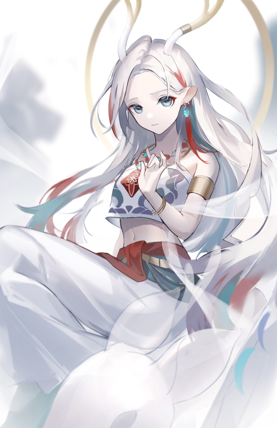 animal_ears, arknights, horns, nine-colored_deer_(arknights), uza