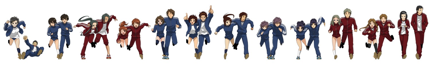 asahina_mikuru, asakura_ryouko, genderswap, gym_uniform, kimidori_emiri, koizumi_itsuki, kunikida, lapis_(artist)