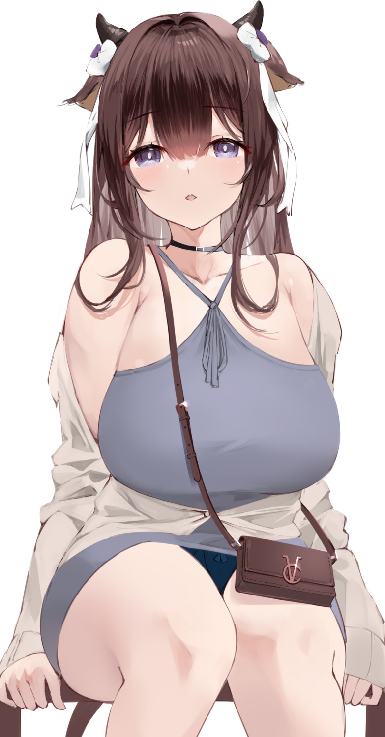 animal_ears, azur_lane, dress, horns, kashino_(azur_lane), pantsu, sakkama, skirt_lift