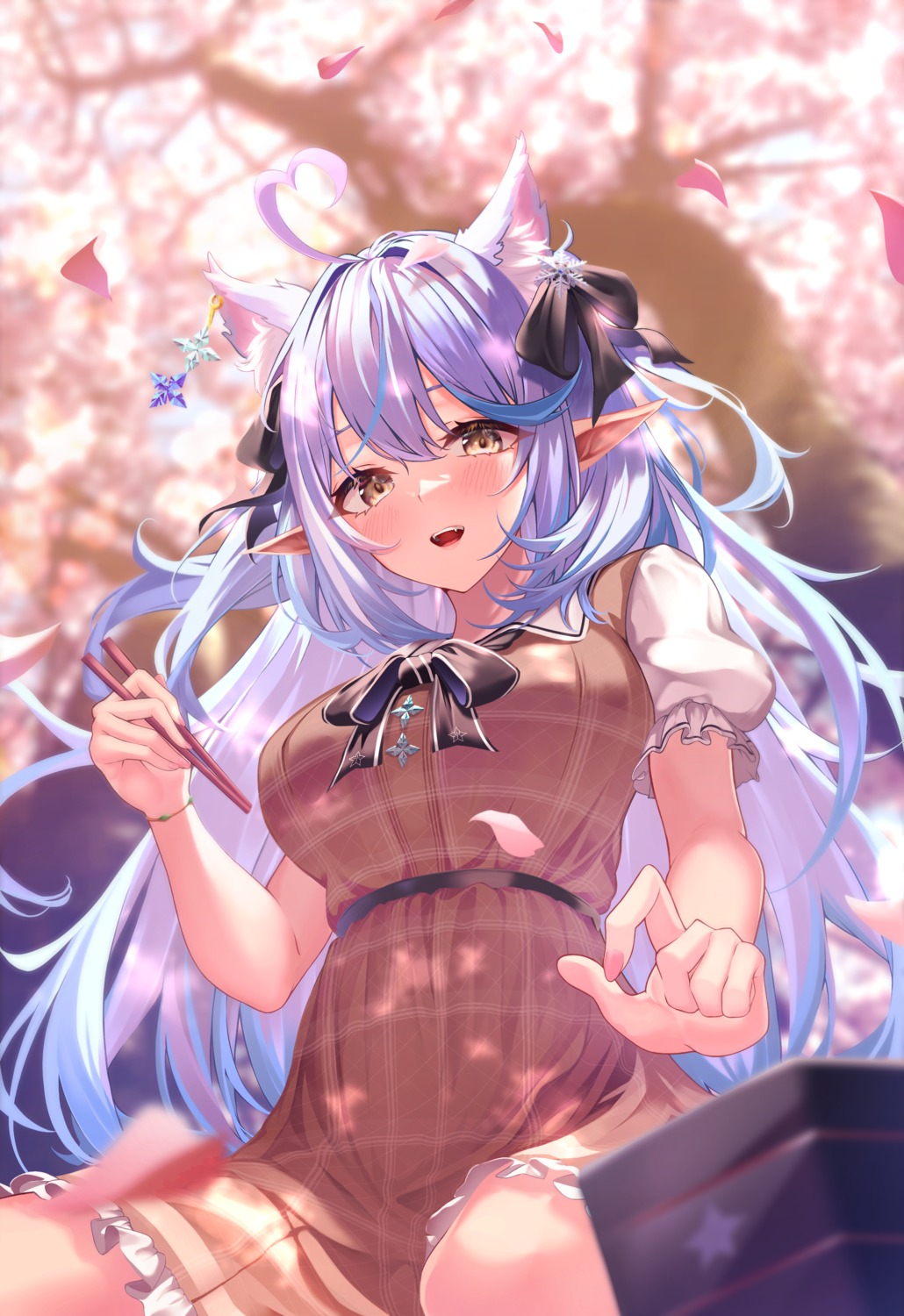 animal_ears, bratja, elf, hololive, nekomimi, pointy_ears, seifuku, yukihana_lamy