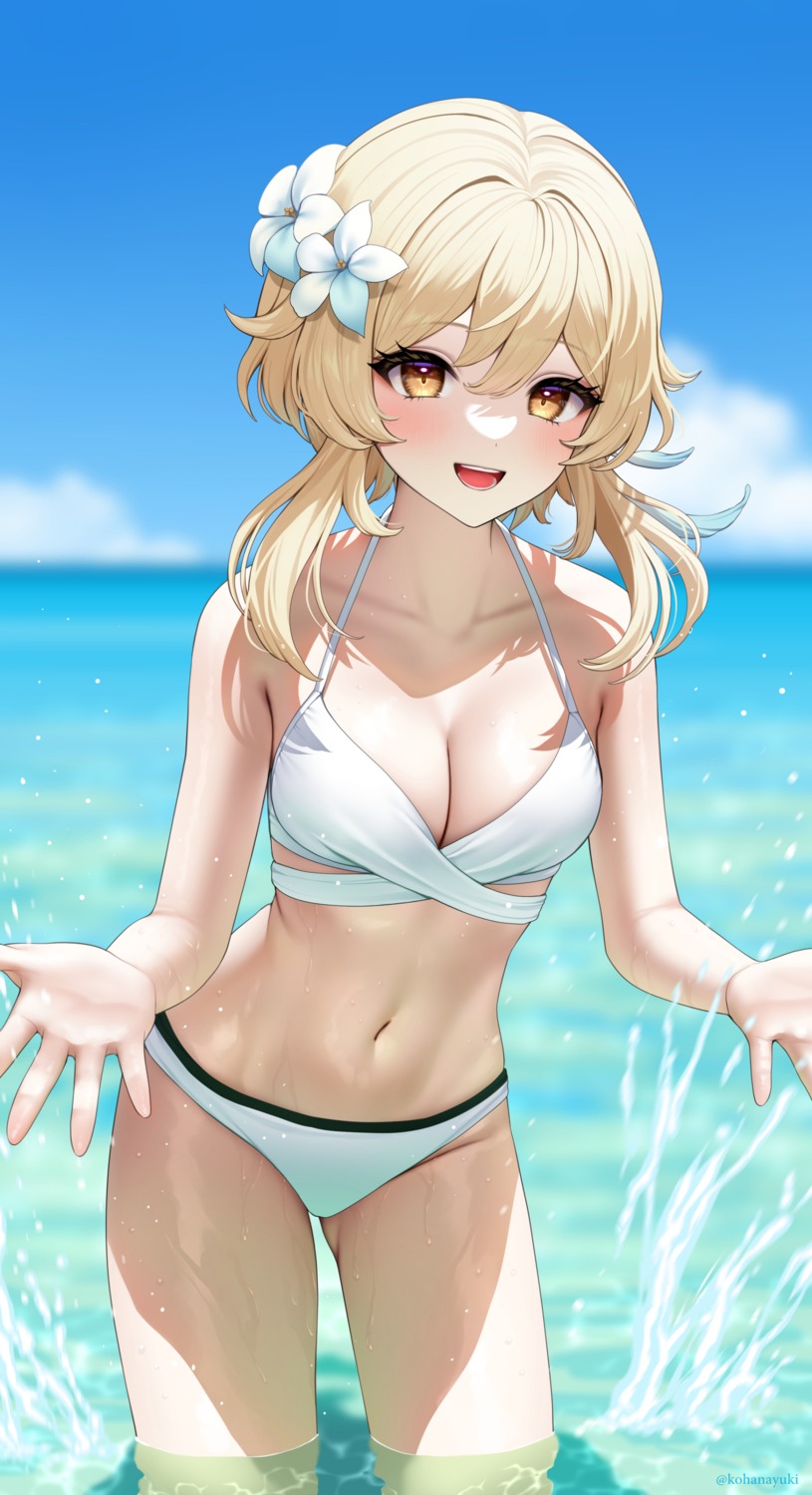 bikini, genshin_impact, kohanayuki, lumine, swimsuits, wet