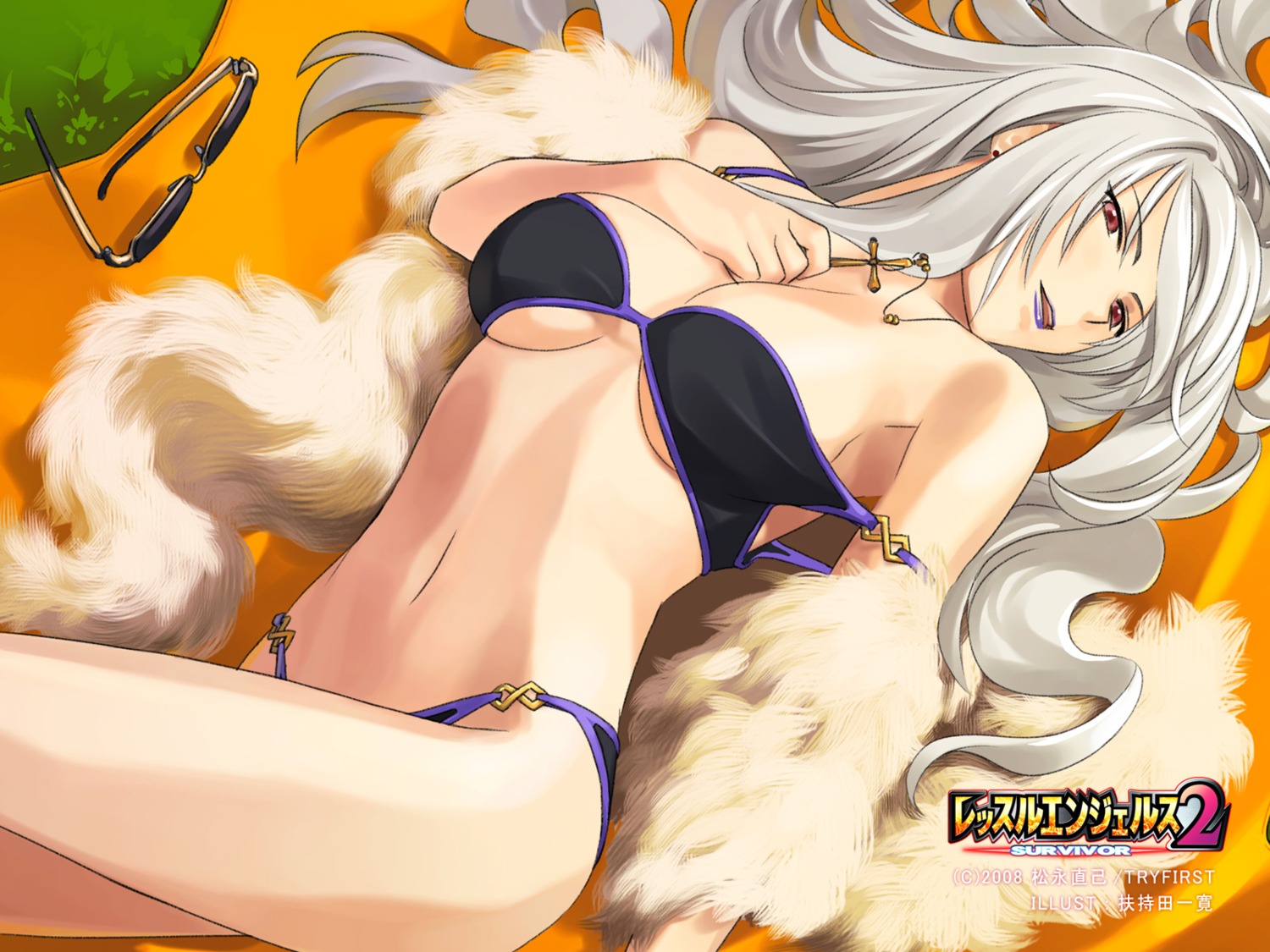 bikini, cleavage, freia_kagami, fuchida_kazuhiro, swimsuits, wallpaper, wrestle_angels, wrestle_angels_survivor_2