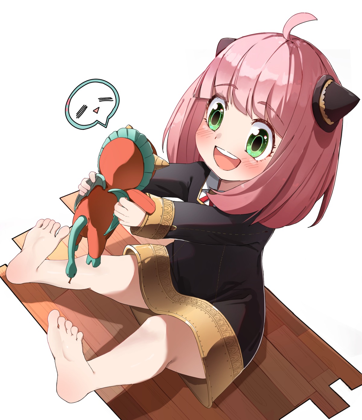 anya_forger, band_(skymole01), dress, feet, horns, spy_x_family
