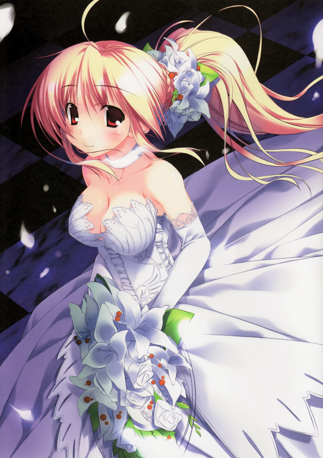 cleavage, dress, kagome, photoshop, traumatize, wedding_dress