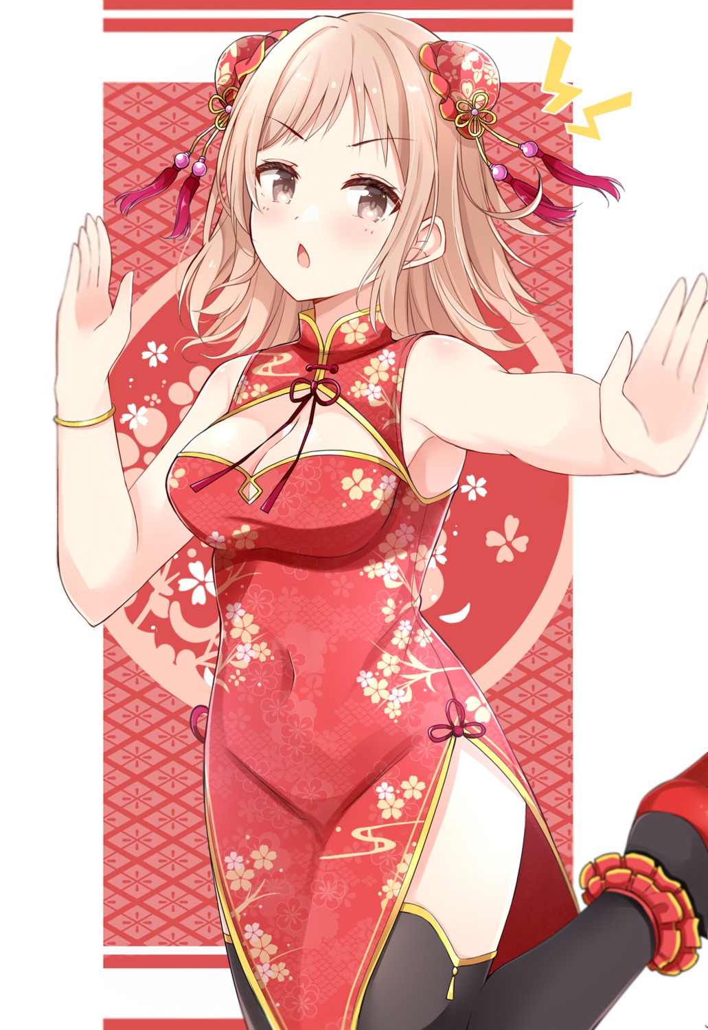 amidada, chinadress, sakuragi_mano, the_idolm@ster, the_idolm@ster_shiny_colors, thighhighs