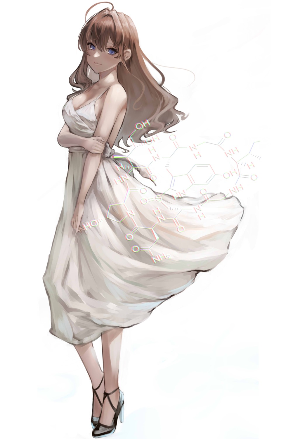 dress, heels, ichinose_shiki, lamp_p9, no_bra, see_through, summer_dress, the_idolm@ster, the_idolm@ster_cinderella_girls