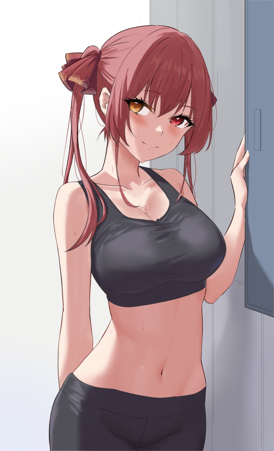 gym_uniform, heterochromia, hololive, houshou_marine, whitek