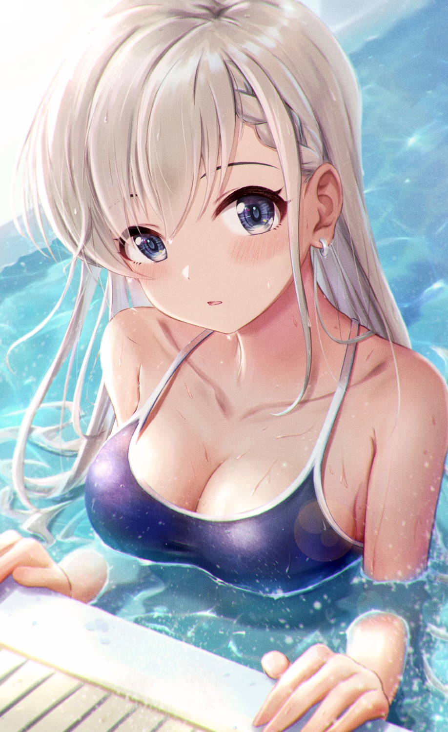 cleavage, hisakawa_hayate, masuku_(saint_mask), school_swimsuit, swimsuits, the_idolm@ster, the_idolm@ster_cinderella_girls, wet