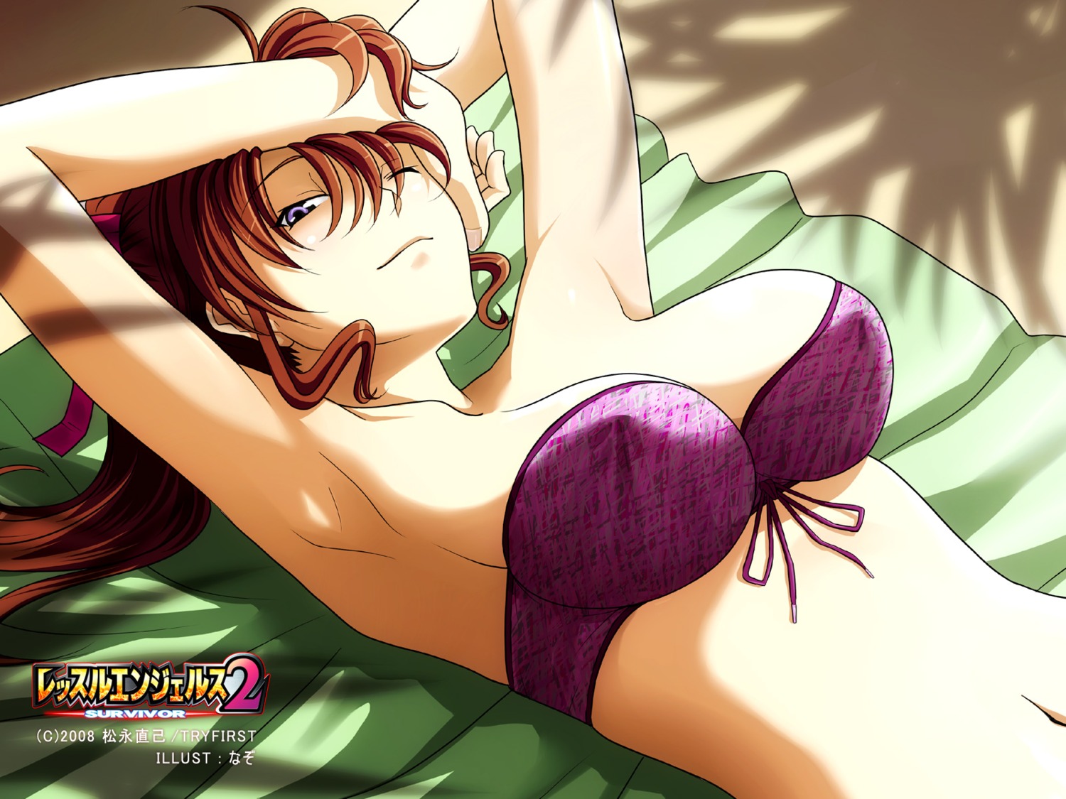 bikini, cleavage, nazo, swimsuits, thunder_ryuko, wallpaper, wrestle_angels, wrestle_angels_survivor_2